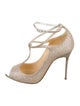 Christian Louboutin Glitter T-Strap Pumps