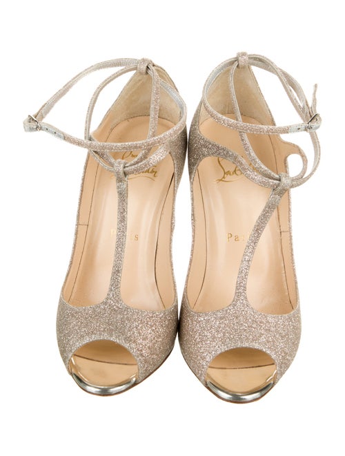 Christian Louboutin Glitter T-Strap Pumps