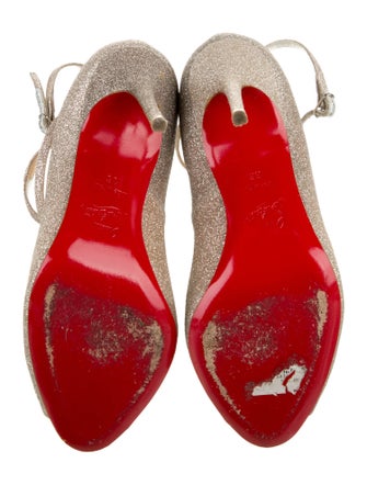 Christian Louboutin Glitter T-Strap Pumps