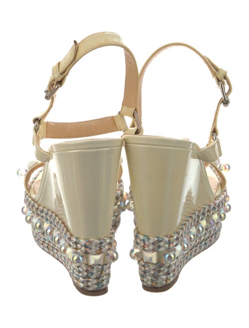 Christian Louboutin Patent Leather Studded Accents Espadrilles