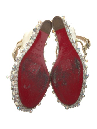 Christian Louboutin Patent Leather Studded Accents Espadrilles