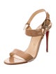 Christian Louboutin Spike Accents Patent Leather Sandals