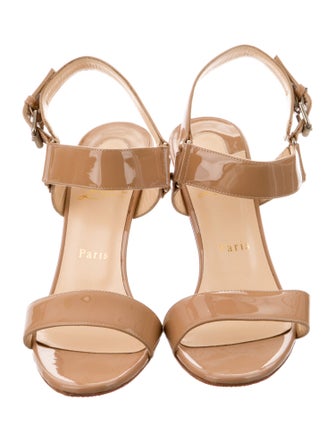 Christian Louboutin Spike Accents Patent Leather Sandals
