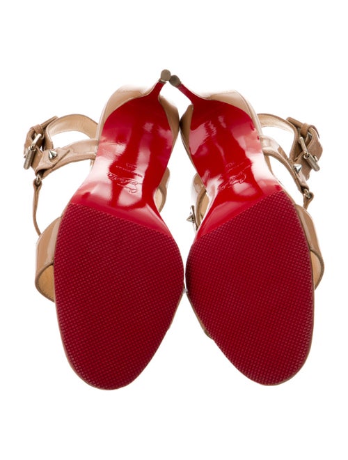 Christian Louboutin Spike Accents Patent Leather Sandals