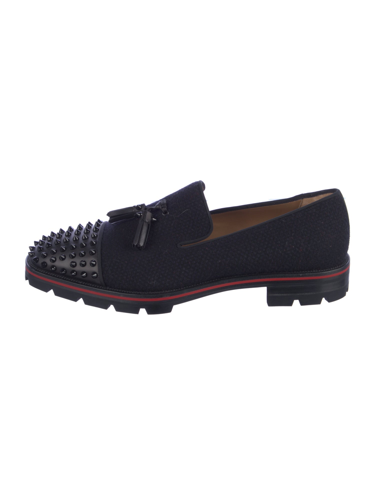 Christian Louboutin Spike Accents Tassel Accents Dress Loafers
