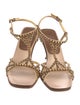 Christian Louboutin Suede Studded Accents T-Strap Sandals
