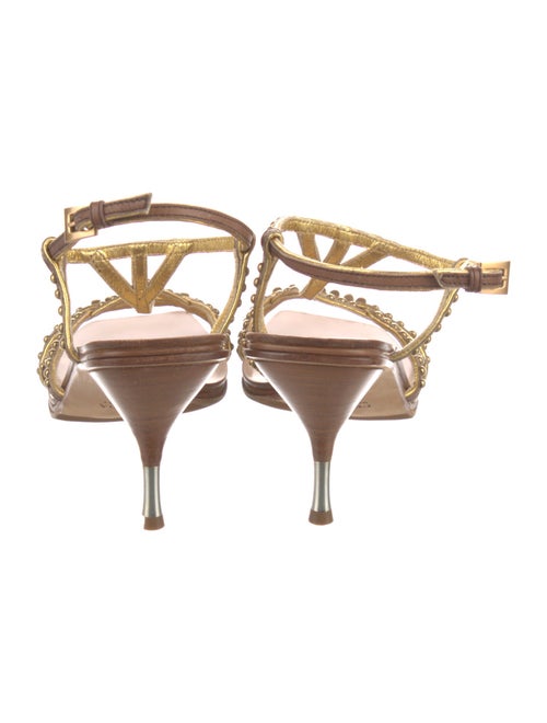 Christian Louboutin Suede Studded Accents T-Strap Sandals