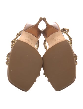 Christian Louboutin Suede Studded Accents T-Strap Sandals