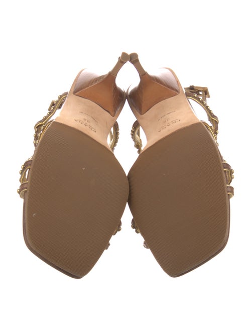 Christian Louboutin Suede Studded Accents T-Strap Sandals