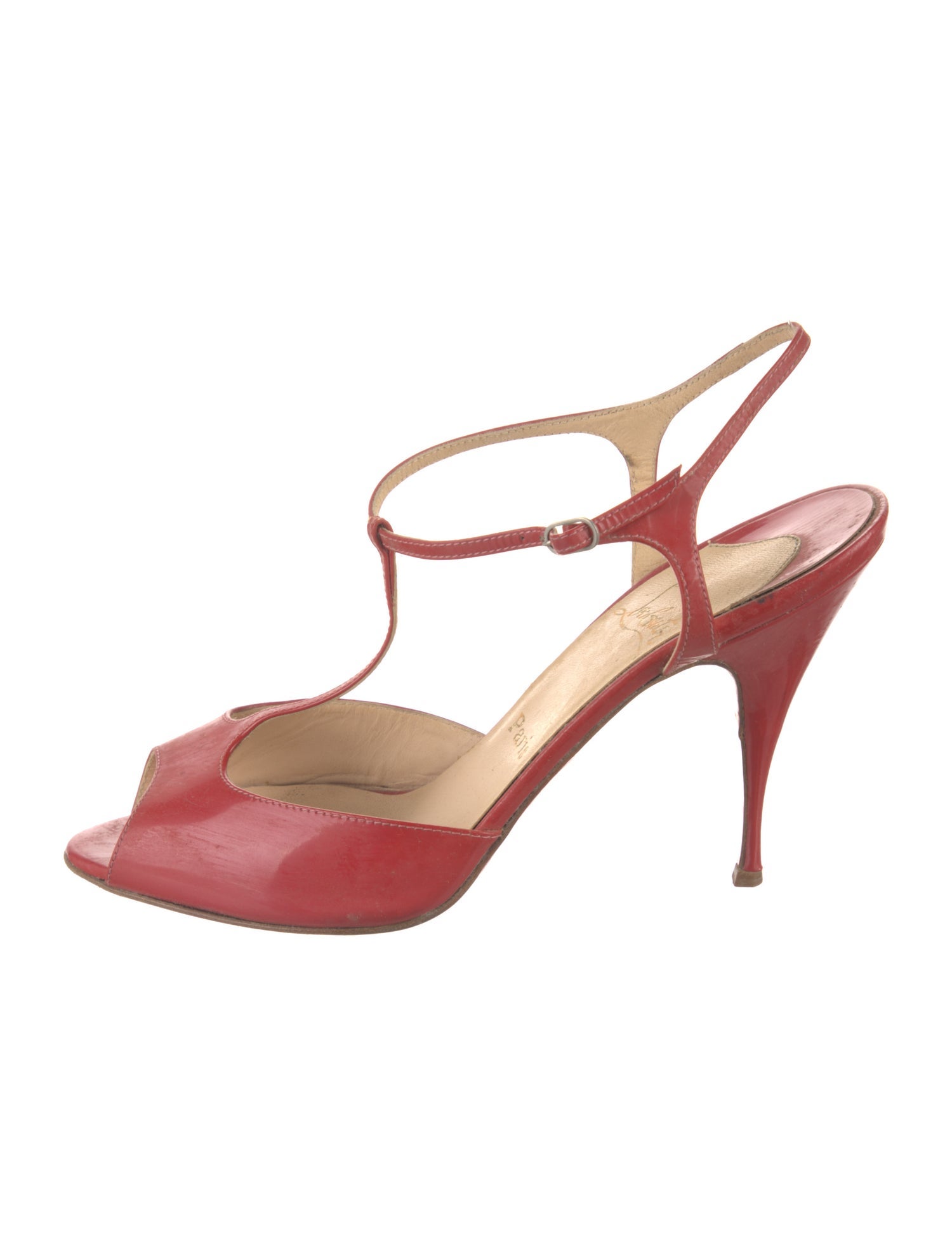 Christian Louboutin Patent Leather T-Strap Pumps