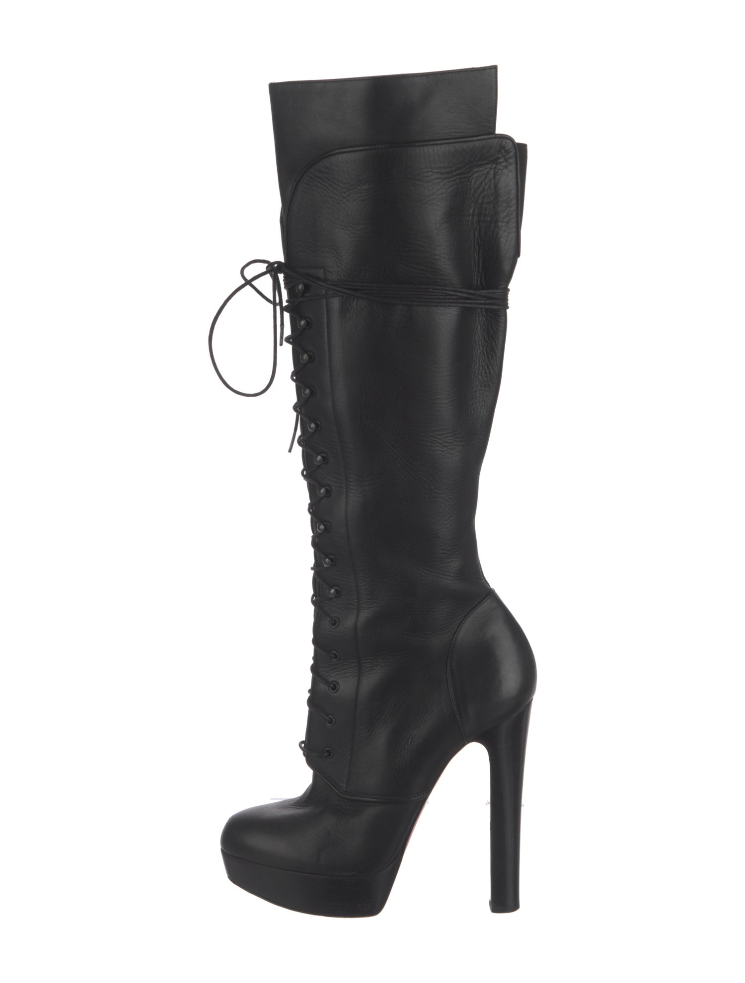 Christian Louboutin Leather Lace-Up Boots