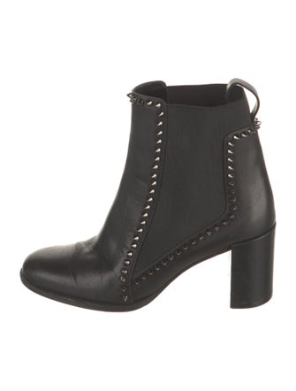 Christian Louboutin Spike Accents Leather Chelsea Boots