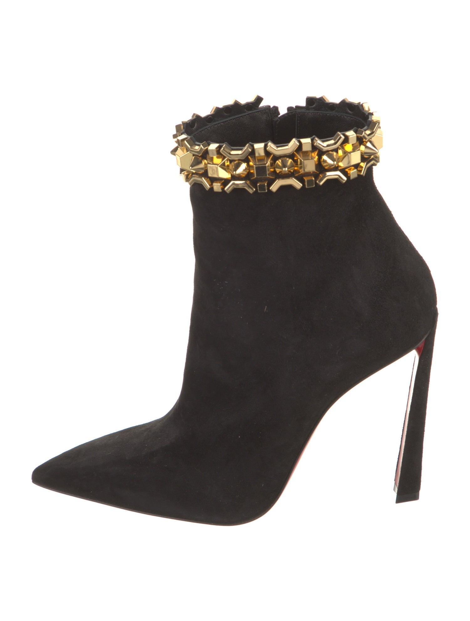 Christian Louboutin Spike Accents Suede Boots