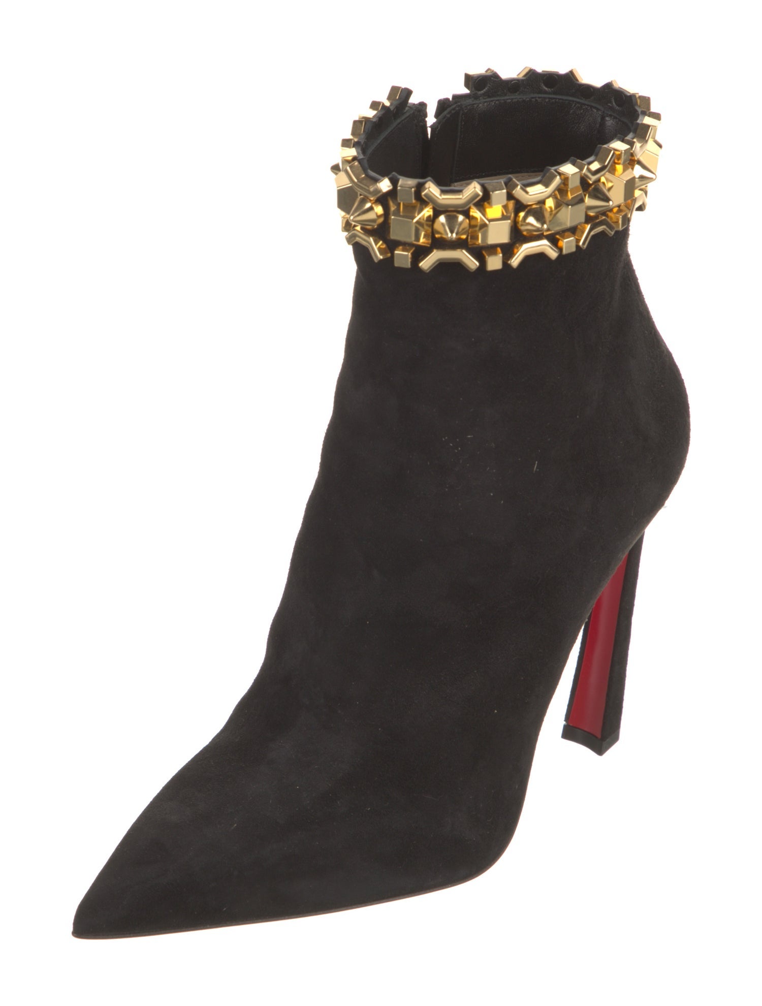 Christian Louboutin Spike Accents Suede Boots