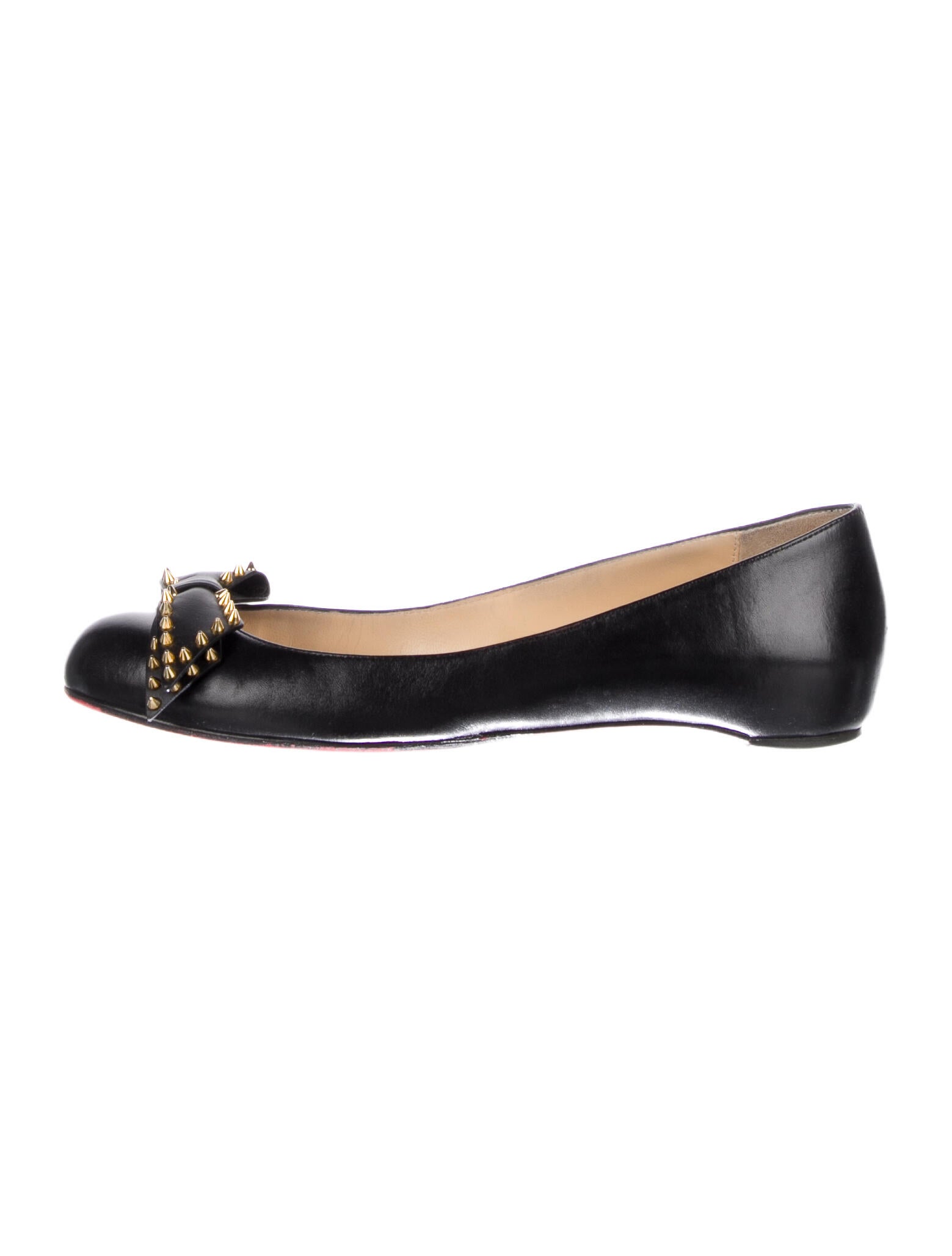 Christian Louboutin Spike Accents Leather Ballet Flats