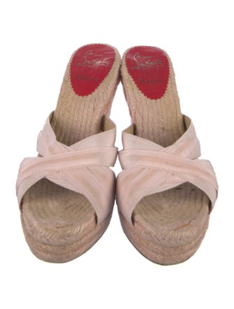 Christian Louboutin Leather Grosgrain Trim Espadrilles