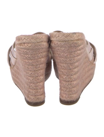 Christian Louboutin Leather Grosgrain Trim Espadrilles