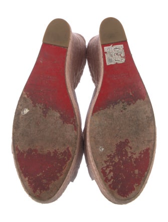 Christian Louboutin Leather Grosgrain Trim Espadrilles