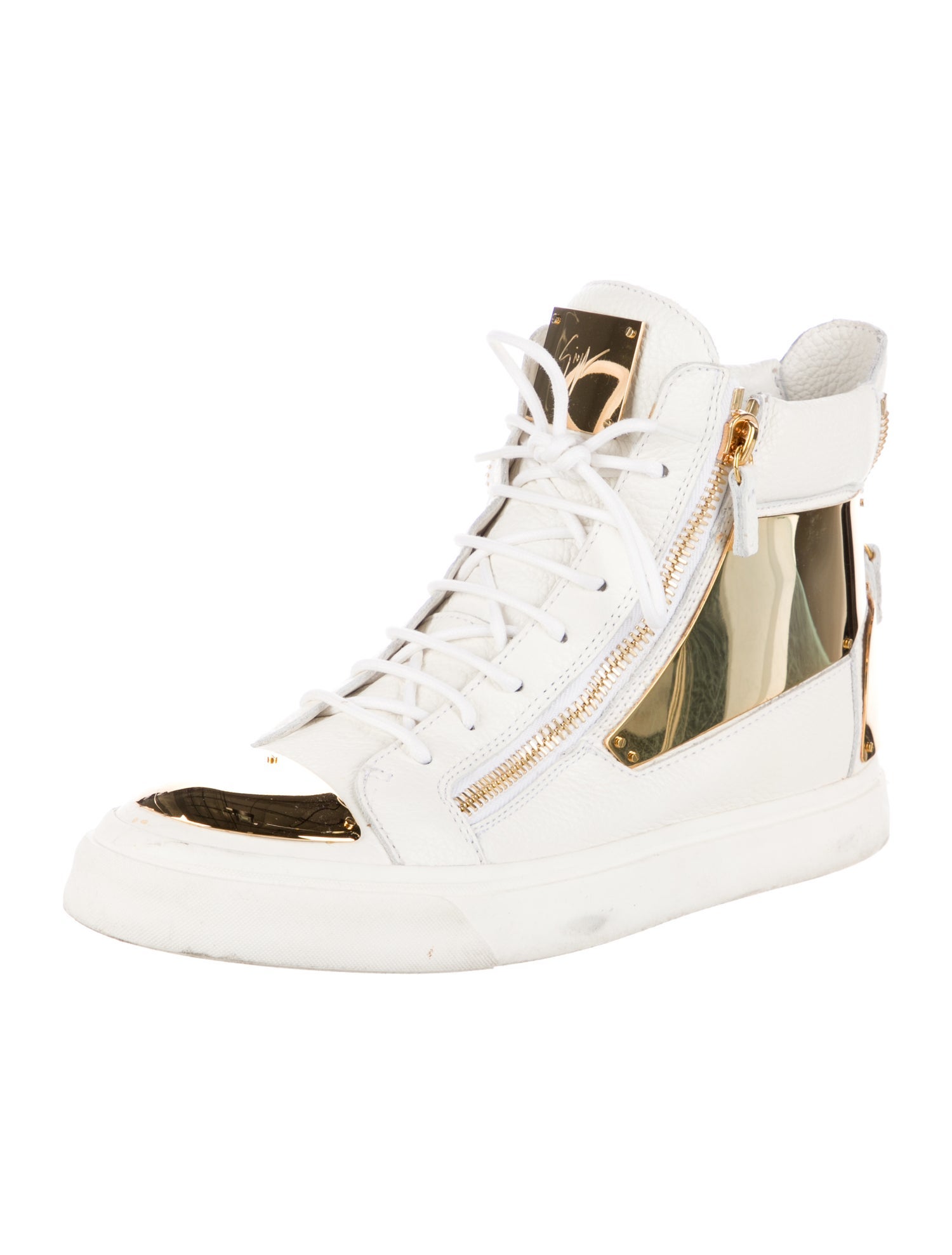 Giuseppe Zanotti Leather Colorblock Pattern Sneakers