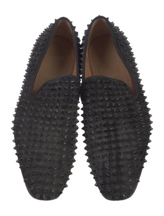 Christian Louboutin Spike Accents Suede Loafers