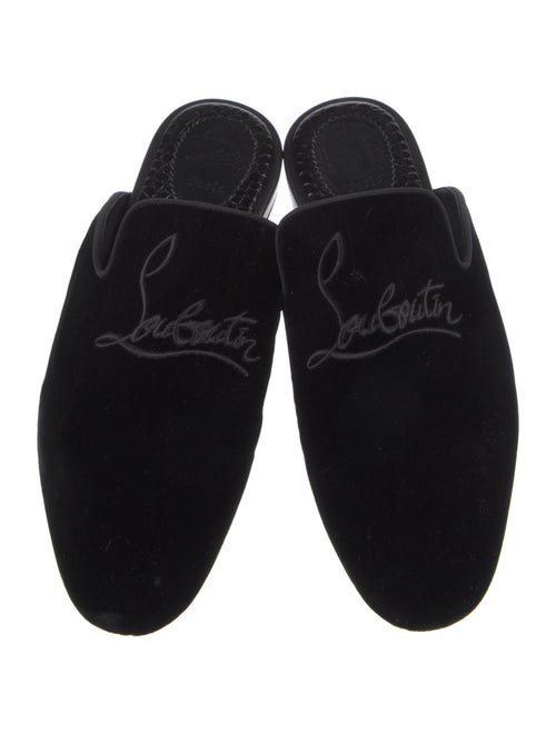 Christian Louboutin Velvet Embroidered Accent Slippers