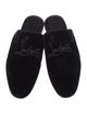 Christian Louboutin Velvet Embroidered Accent Slippers