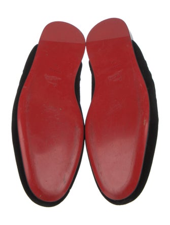 Christian Louboutin Velvet Embroidered Accent Slippers