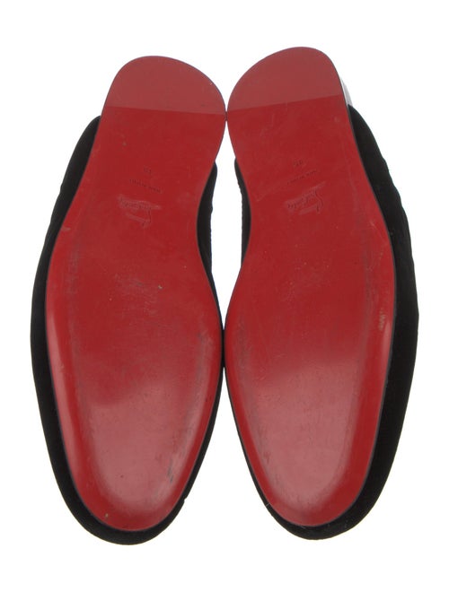 Christian Louboutin Velvet Embroidered Accent Slippers
