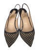 Christian Louboutin Mesh Colorblock Pattern Slingback Pumps