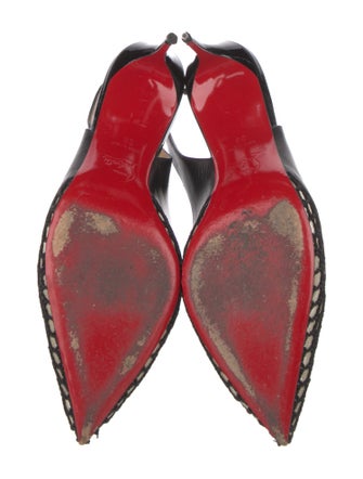 Christian Louboutin Mesh Colorblock Pattern Slingback Pumps