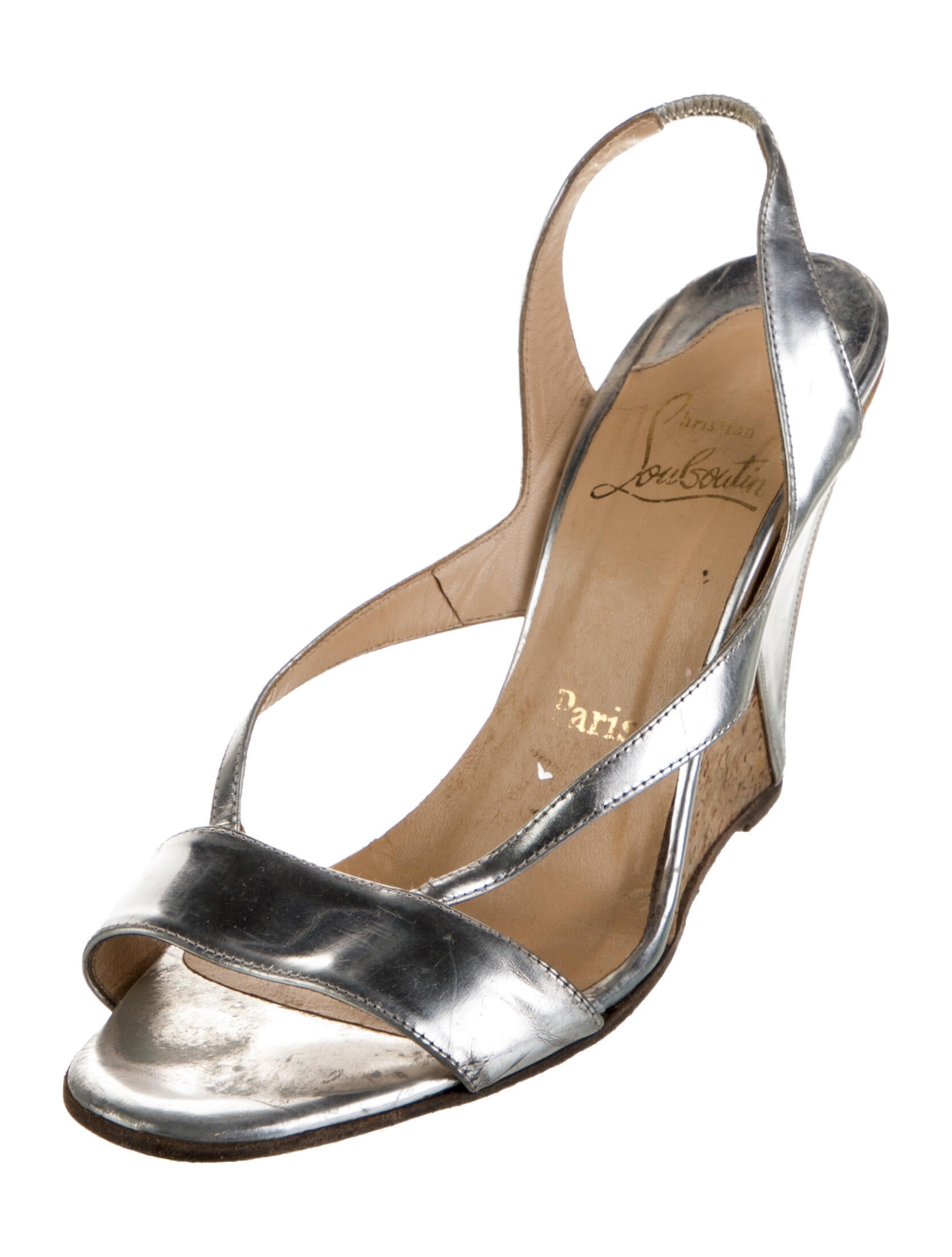 Christian Louboutin Leather Slingback Sandals