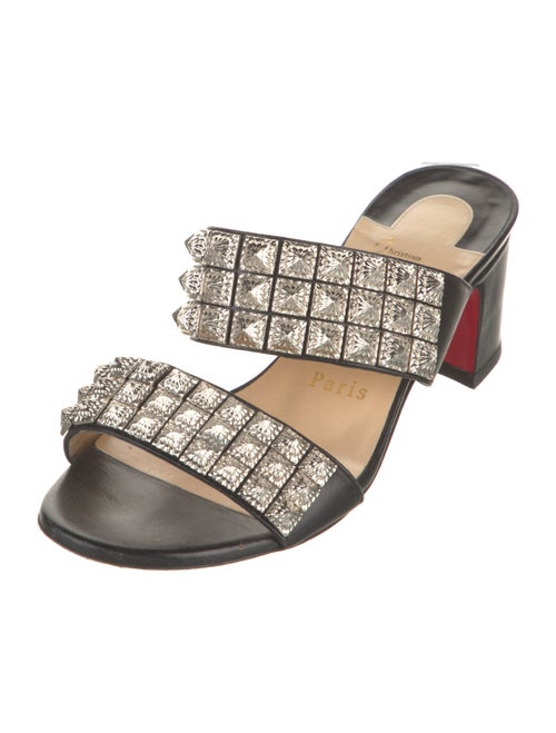 Christian Louboutin Leather Studded Accents Slides