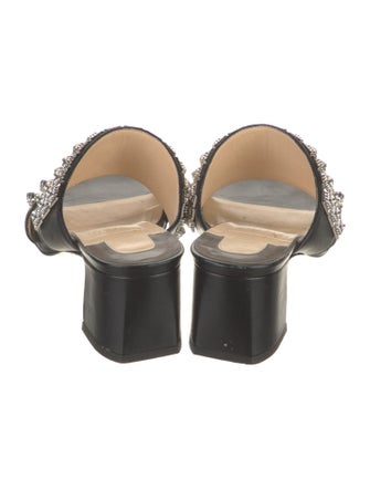 Christian Louboutin Leather Studded Accents Slides