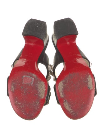 Christian Louboutin Leather Studded Accents Slides