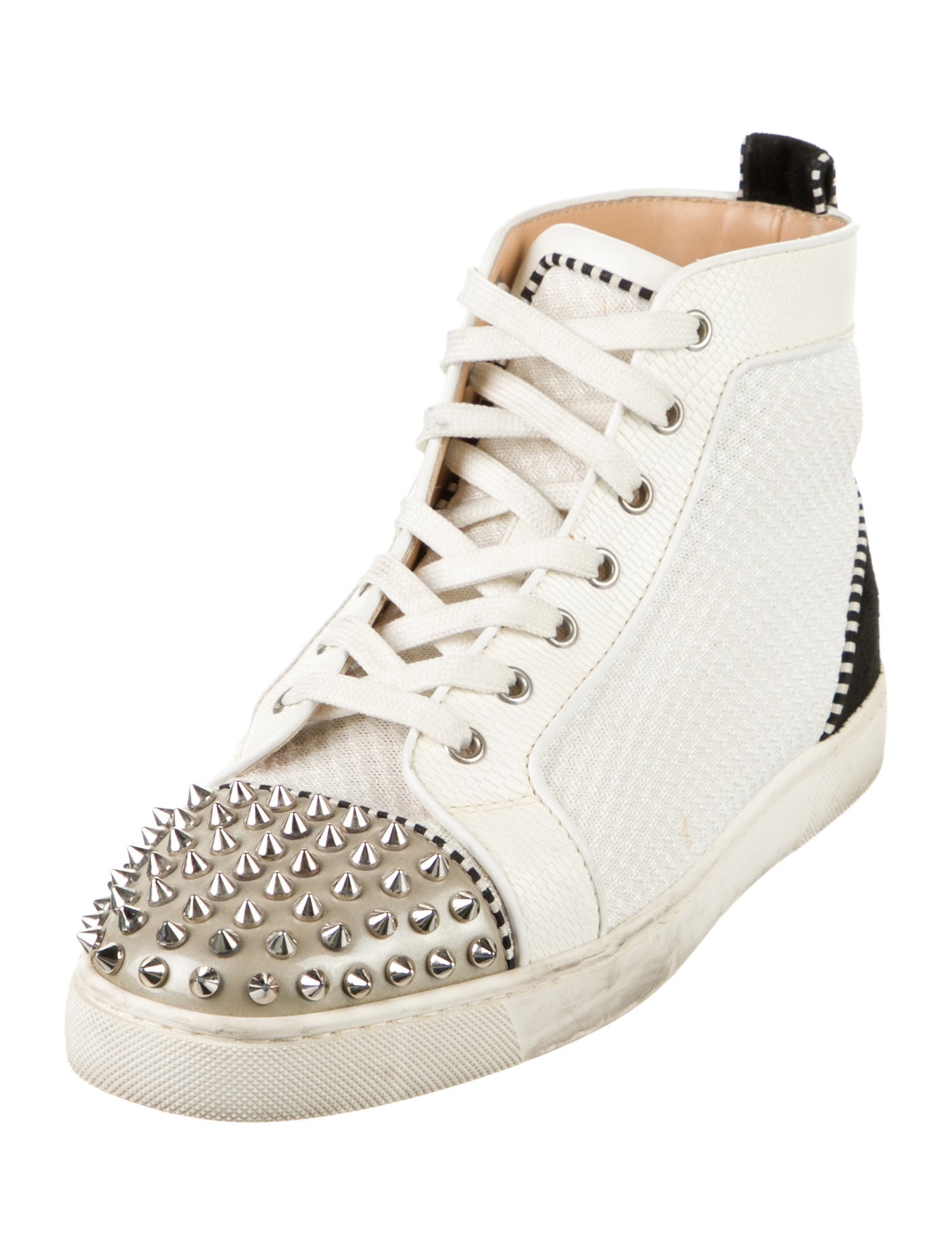 Christian Louboutin Spike Accents Mesh Sneakers