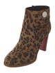 Christian Louboutin Suede Animal Print Boots