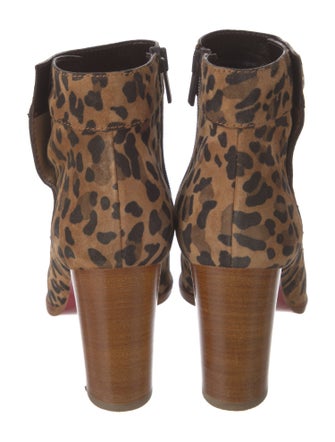 Christian Louboutin Suede Animal Print Boots