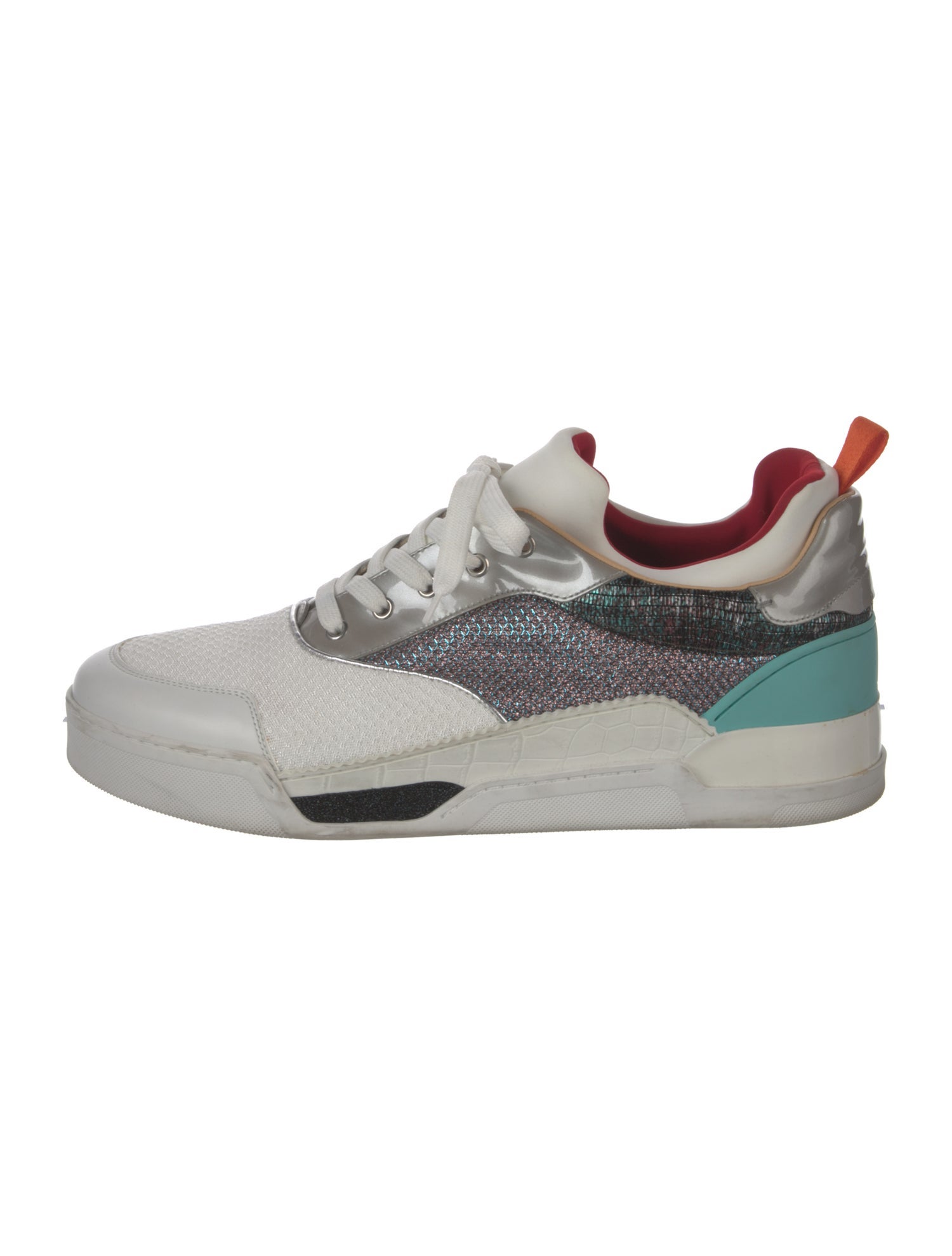 Christian Louboutin Colorblock Pattern Glitter Accents Sneakers