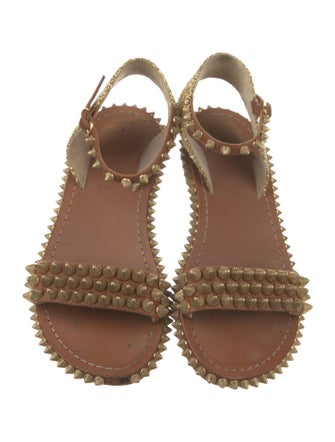 Christian Louboutin Spike Accents Leather Espadrilles