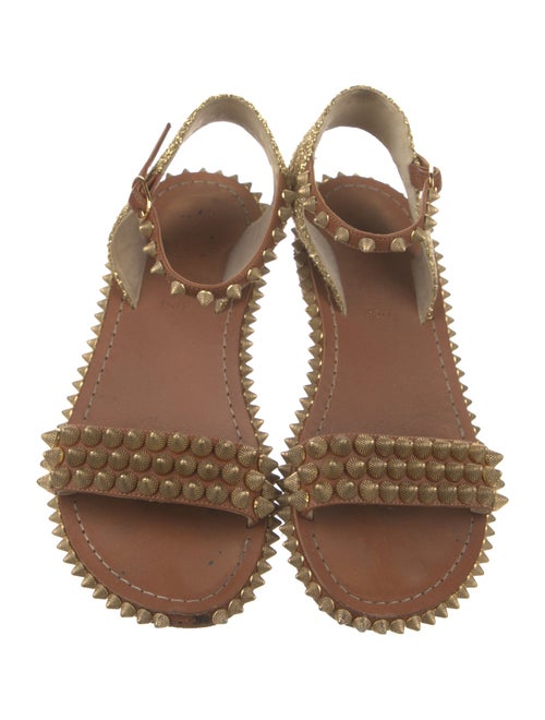 Christian Louboutin Spike Accents Leather Espadrilles