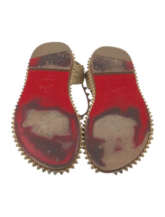 Christian Louboutin Spike Accents Leather Espadrilles