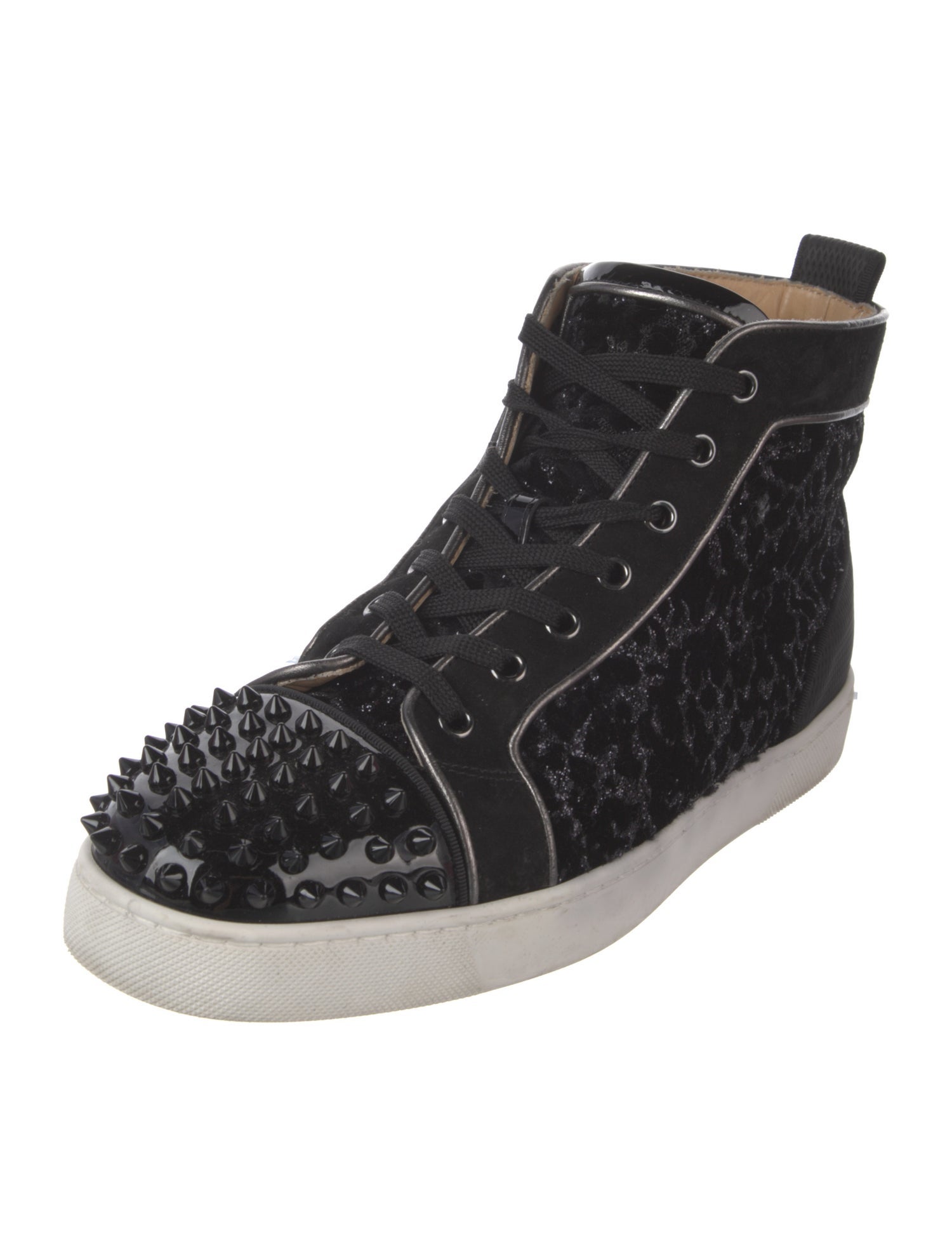 Christian Louboutin Spike Accents Glitter Accents Sneakers