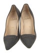 Christian Louboutin Wool Leather Trim Embellishment Pumps