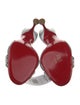 Christian Louboutin Leather Crystal Embellishments Slides