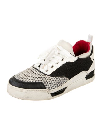 Christian Louboutin Colorblock Pattern Mesh Accents Sneakers