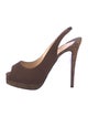 Christian Louboutin Canvas Slingback Pumps