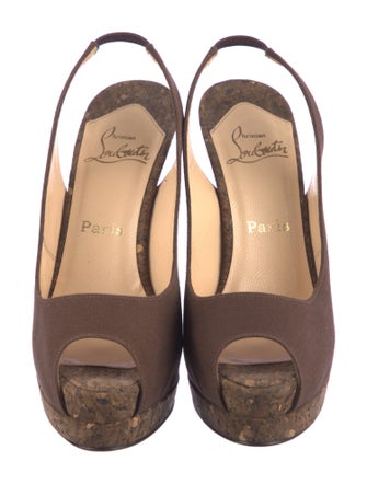 Christian Louboutin Canvas Slingback Pumps