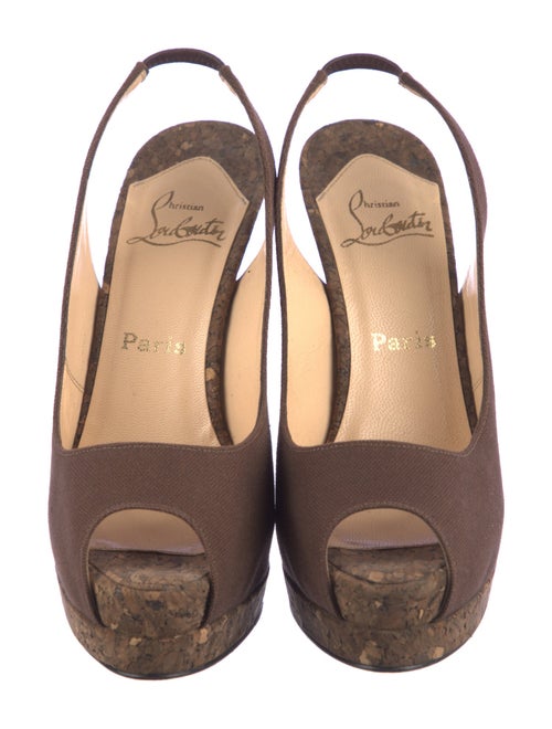 Christian Louboutin Canvas Slingback Pumps