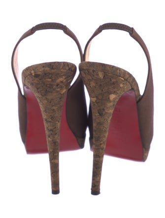 Christian Louboutin Canvas Slingback Pumps