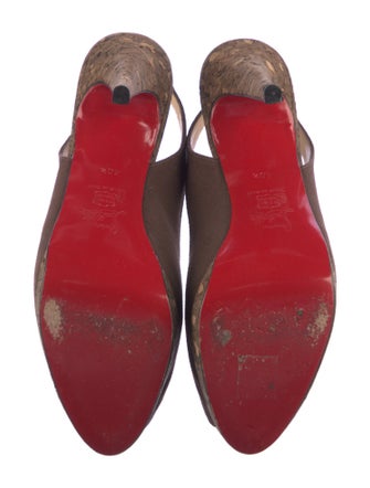 Christian Louboutin Canvas Slingback Pumps